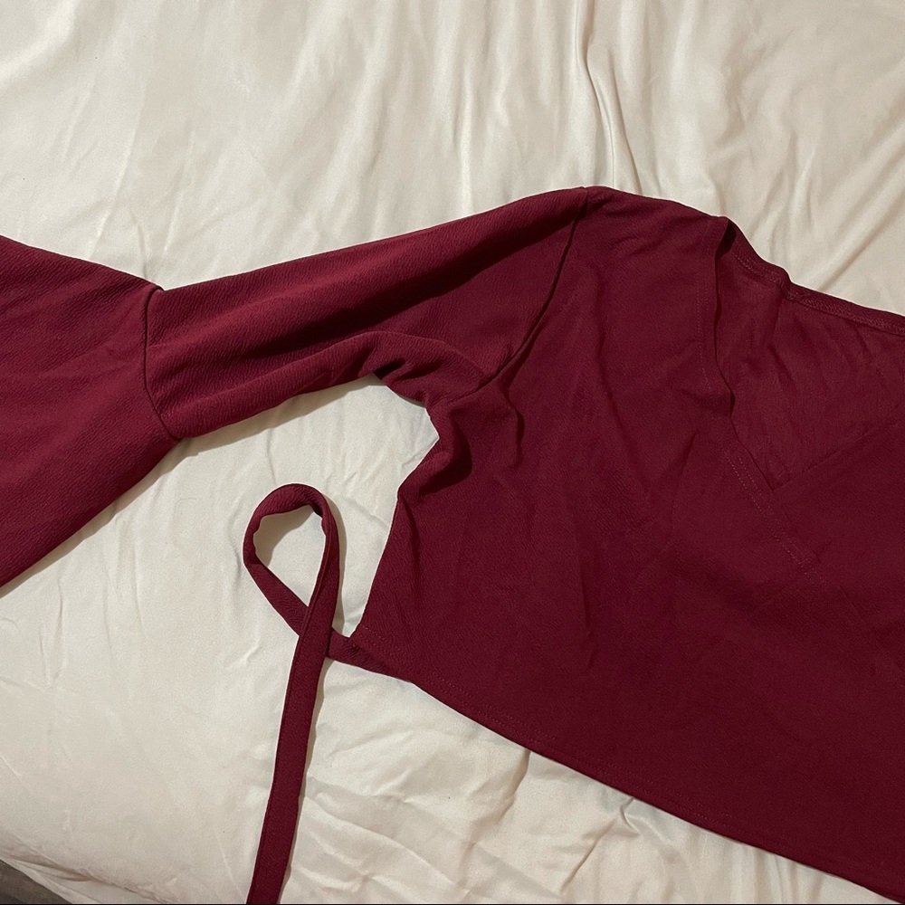 Long bell sleeve crop top